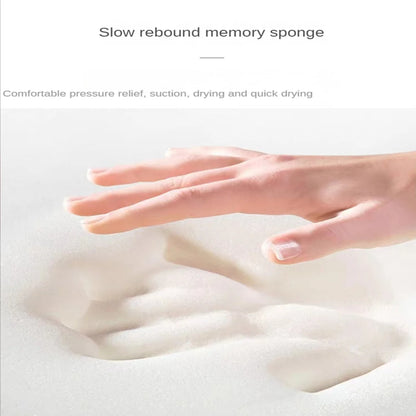 Close-up of slow rebound memory sponge for 3D non slip bathroom mat offering comfort and pressure relief