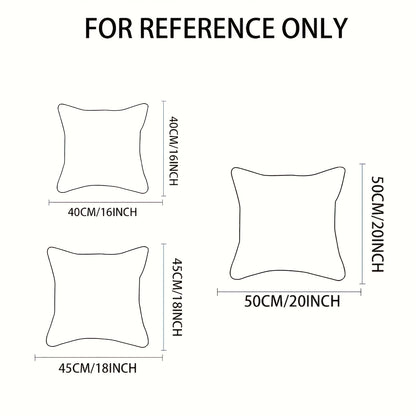 4pcs Boho chic Striped leaf pillow case design with various sizes and shapes for decorative use