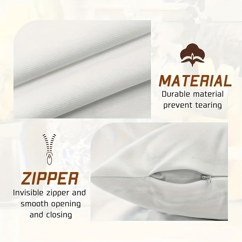 4pcs Boho chic Striped leaf pillow case with durable material and invisible zipper for easy use