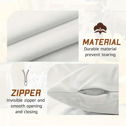 4pcs Boho chic Striped leaf pillow case with durable material and invisible zipper for easy use