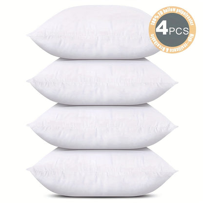 Set of 4pcs Throw Pillow Core filled with hollow polyester for comfortable cushioning