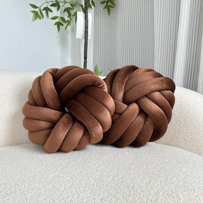 Nutshell Two Piece Set Round Velvet Knot Cushion
