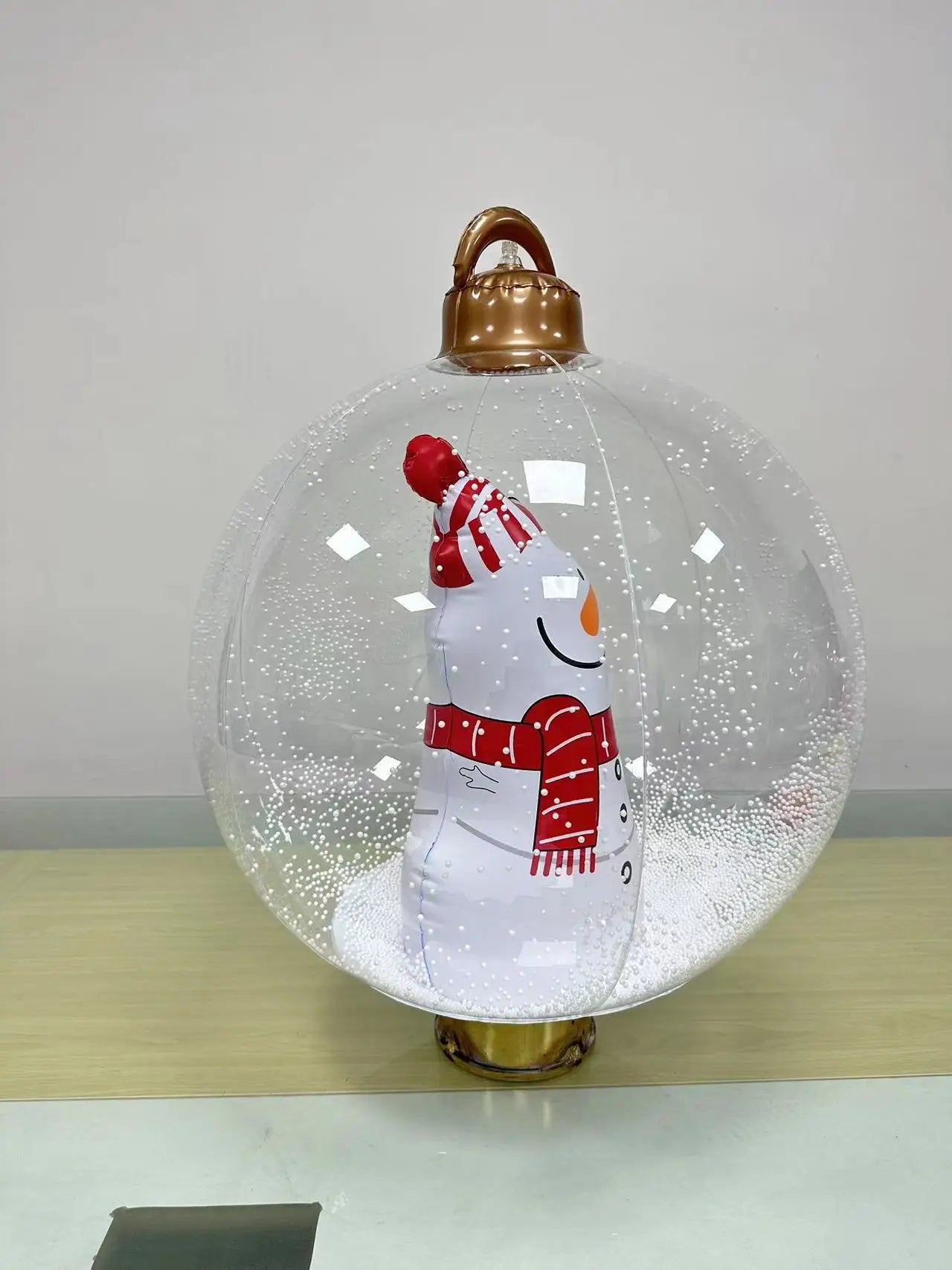60cm Christmas Inflatable Decora Ball featuring a snowman inside with festive snow effects