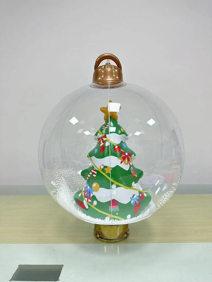 60cm Christmas Inflatable Decora Ball featuring a decorative Christmas tree inside a clear globe