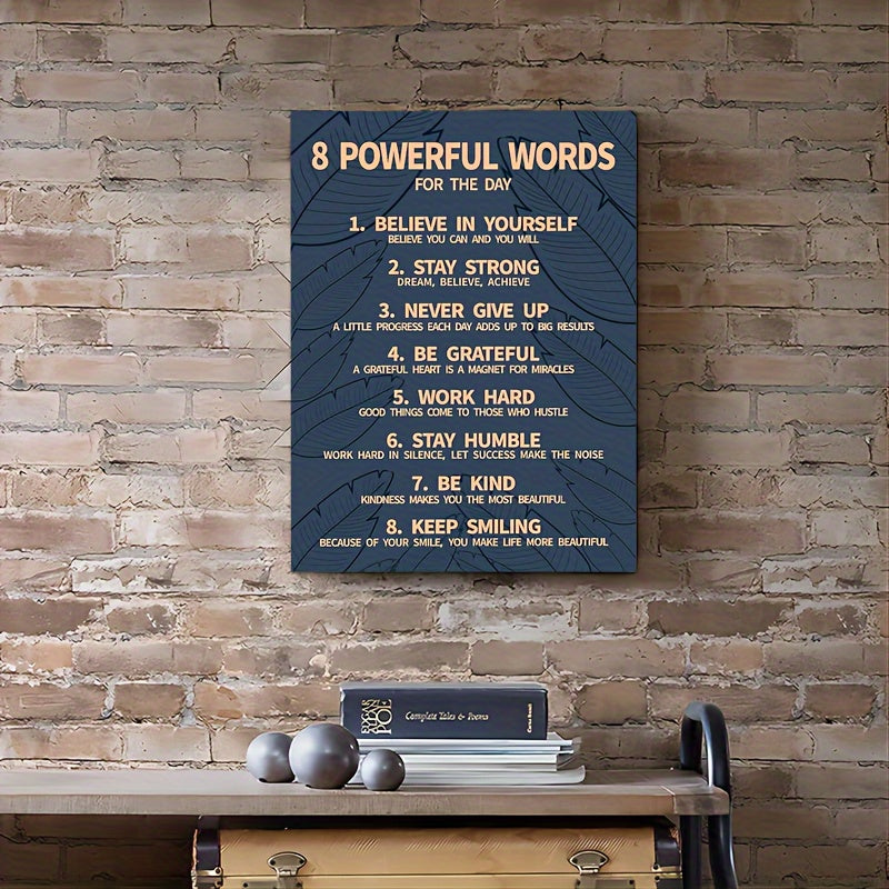 8 Powerful Words Wall Art by Nutshell, featuring inspirational phrases for positive living