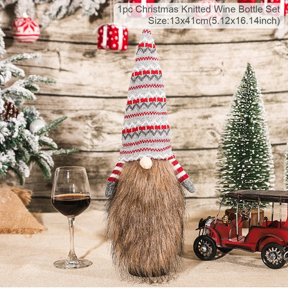 Christmas Wine Bottle Covers - Festive Holiday Decor
