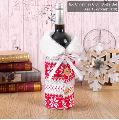 Christmas Wine Bottle Covers - Festive Holiday Decor