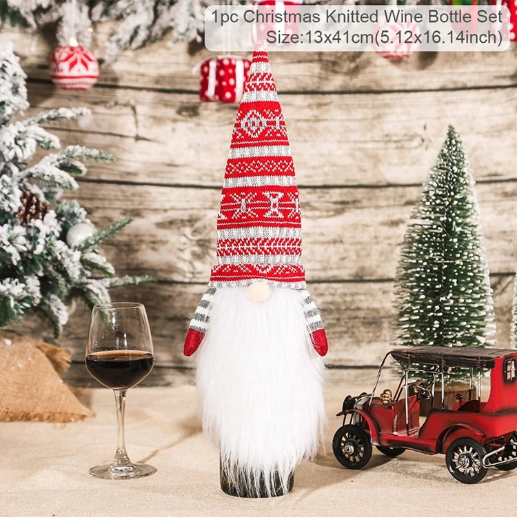 Christmas Wine Bottle Covers - Festive Holiday Decor