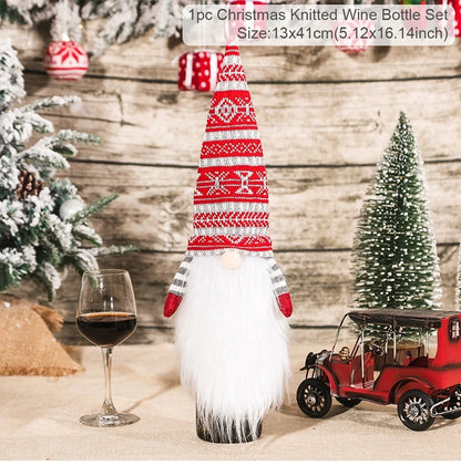 Christmas Wine Bottle Covers - Festive Holiday Decor