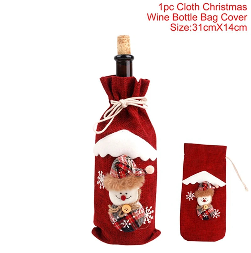 Christmas Wine Bottle Covers - Festive Holiday Decor