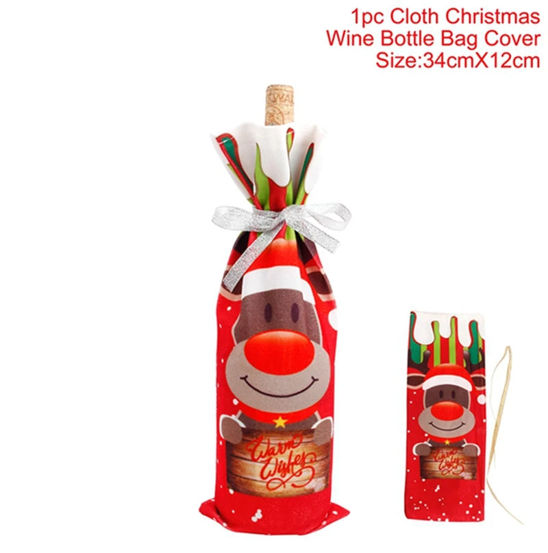 Christmas Wine Bottle Covers - Festive Holiday Decor