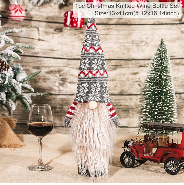 Christmas Wine Bottle Covers - Festive Holiday Decor