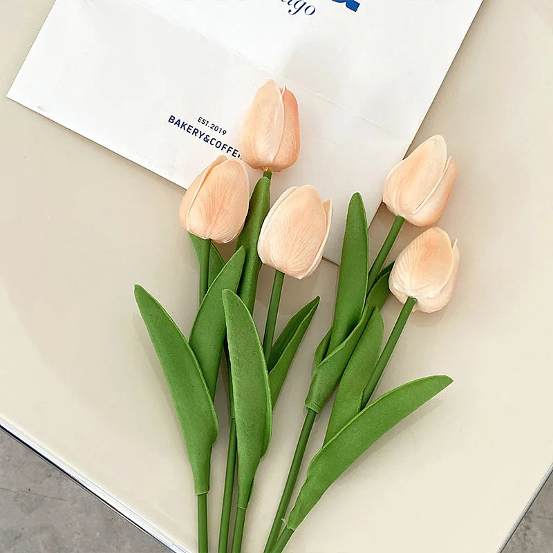 Nutshell Realistic Artificial Tulip Bouquet for Home Decor