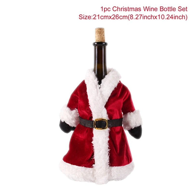 Christmas Wine Bottle Covers - Festive Holiday Decor
