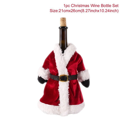 Christmas Wine Bottle Covers - Festive Holiday Decor