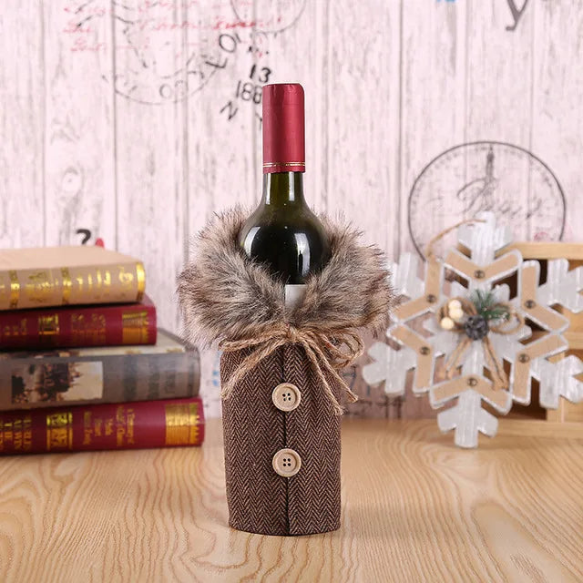 Christmas Wine Bottle Covers - Festive Holiday Decor