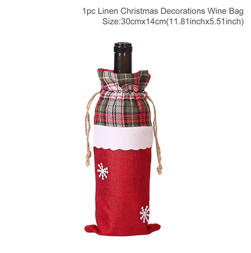 Christmas Wine Bottle Covers - Festive Holiday Decor