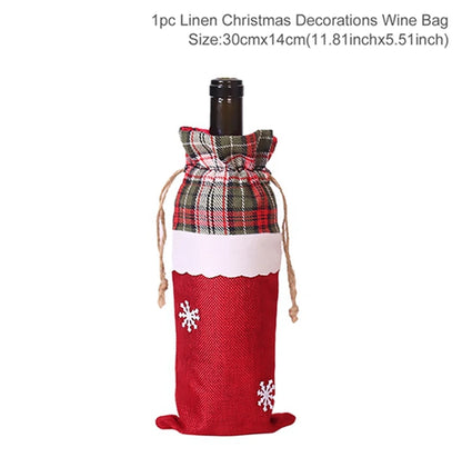 Christmas Wine Bottle Covers - Festive Holiday Decor