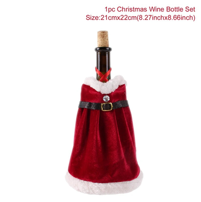 Christmas Wine Bottle Covers - Festive Holiday Decor