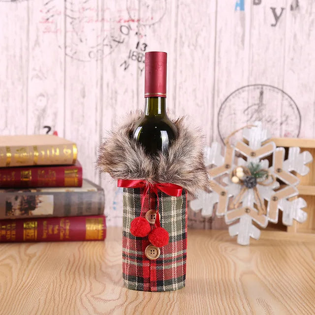 Christmas Wine Bottle Covers - Festive Holiday Decor