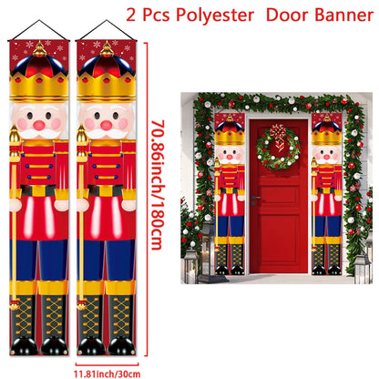 Christmas Hanging Door Banner with Gingerbread Design