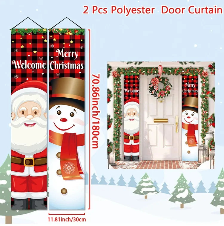 Christmas Hanging Door Banner with Gingerbread Design