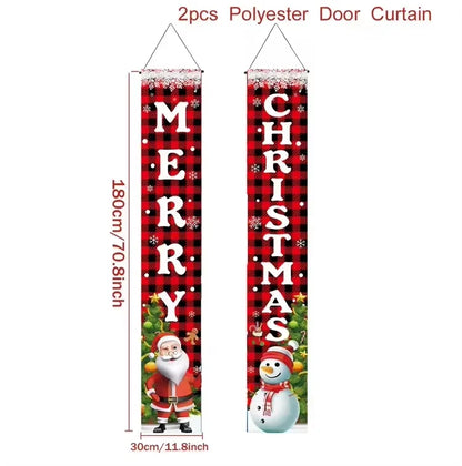 Christmas Hanging Door Banner with Gingerbread Design
