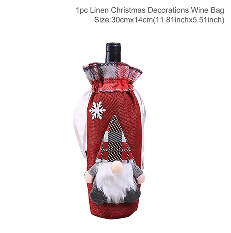 Christmas Wine Bottle Covers - Festive Holiday Decor