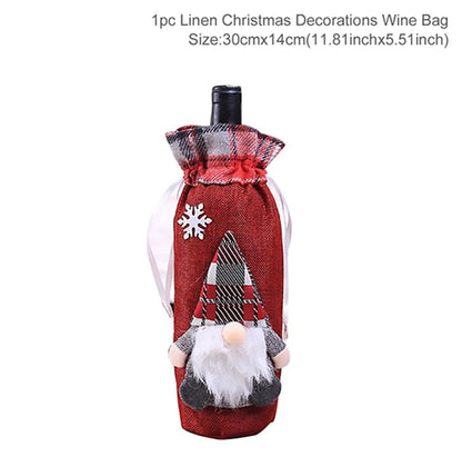 Christmas Wine Bottle Covers - Festive Holiday Decor