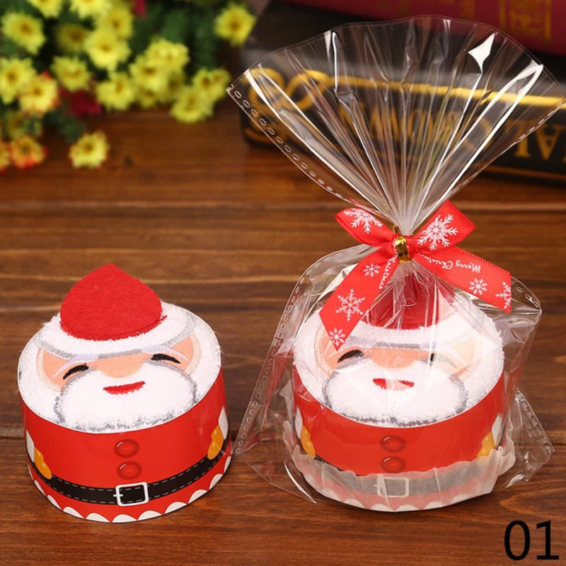 Christmas Cake Shaped Hand Towels Set