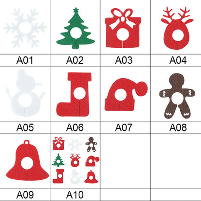 20pcs Christmas Wine Glass Charms Set - Festive Holiday Decor