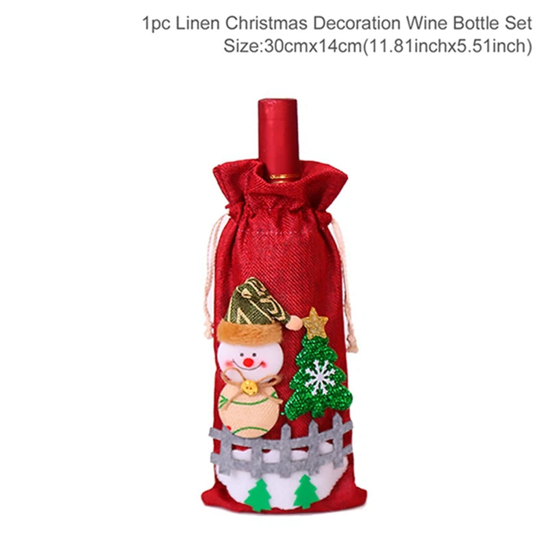 Christmas Wine Bottle Covers - Festive Holiday Decor