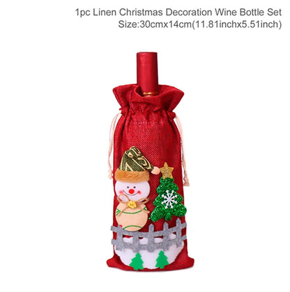 Christmas Wine Bottle Covers - Festive Holiday Decor