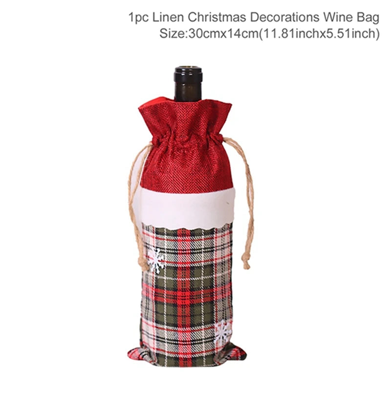 Christmas Wine Bottle Covers - Festive Holiday Decor