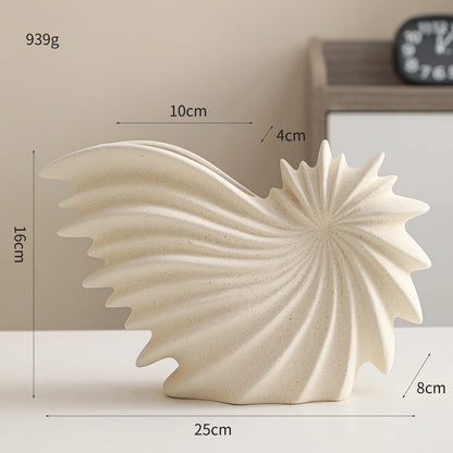 Nutshell Ceramic Conch Design Vase - Elegant Nordic Home Decor
