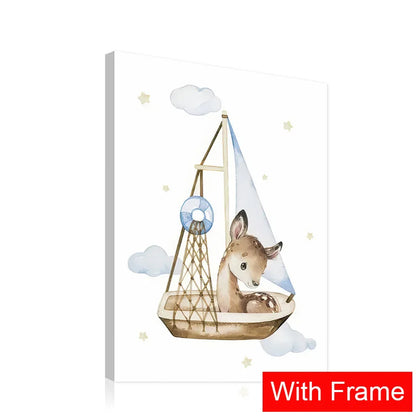 Nutshell Nursery Wall Art for Boys - Cute Animal Prints