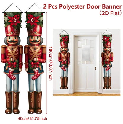 Christmas Hanging Door Banner with Gingerbread Design
