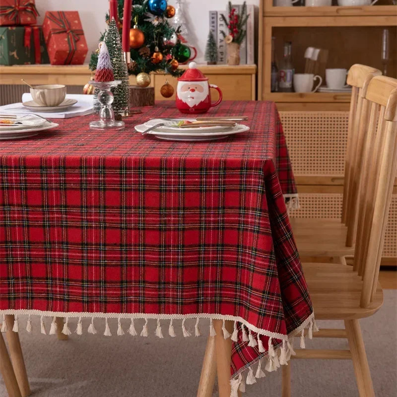Christmas Plaid Tablecloth for Festive Decor