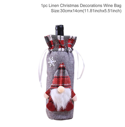 Christmas Wine Bottle Covers - Festive Holiday Decor
