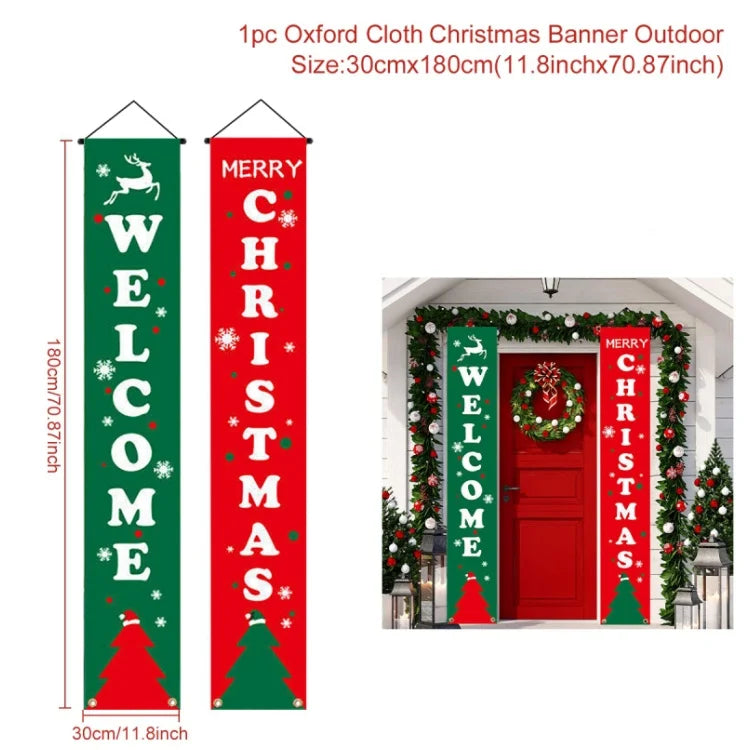 Christmas Hanging Door Banner with Gingerbread Design