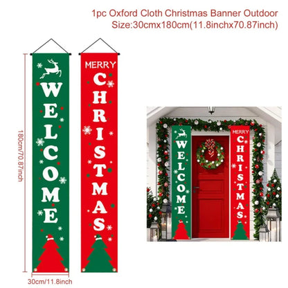 Christmas Hanging Door Banner with Gingerbread Design