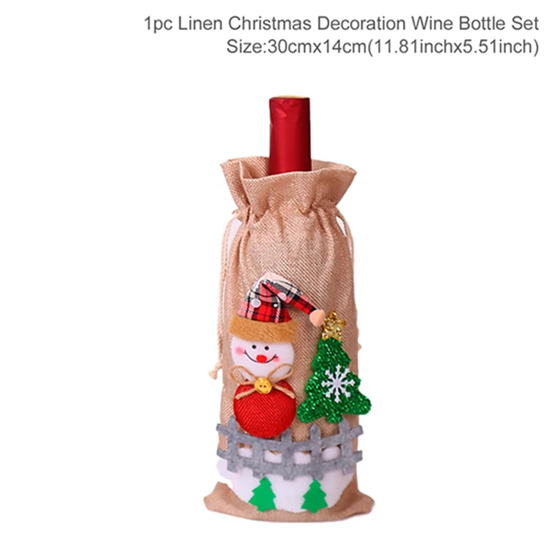 Christmas Wine Bottle Covers - Festive Holiday Decor