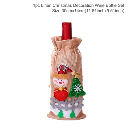 Christmas Wine Bottle Covers - Festive Holiday Decor