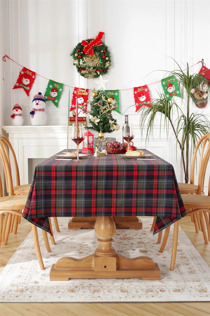 Christmas Plaid Tablecloth for Festive Decor