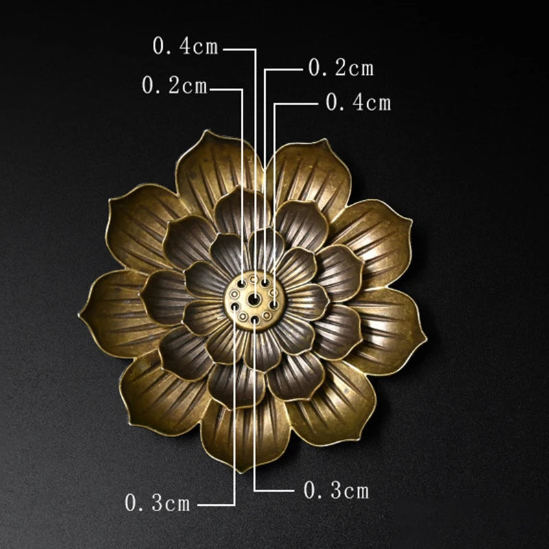 Zen Lotus Incense Burner Metal Holder