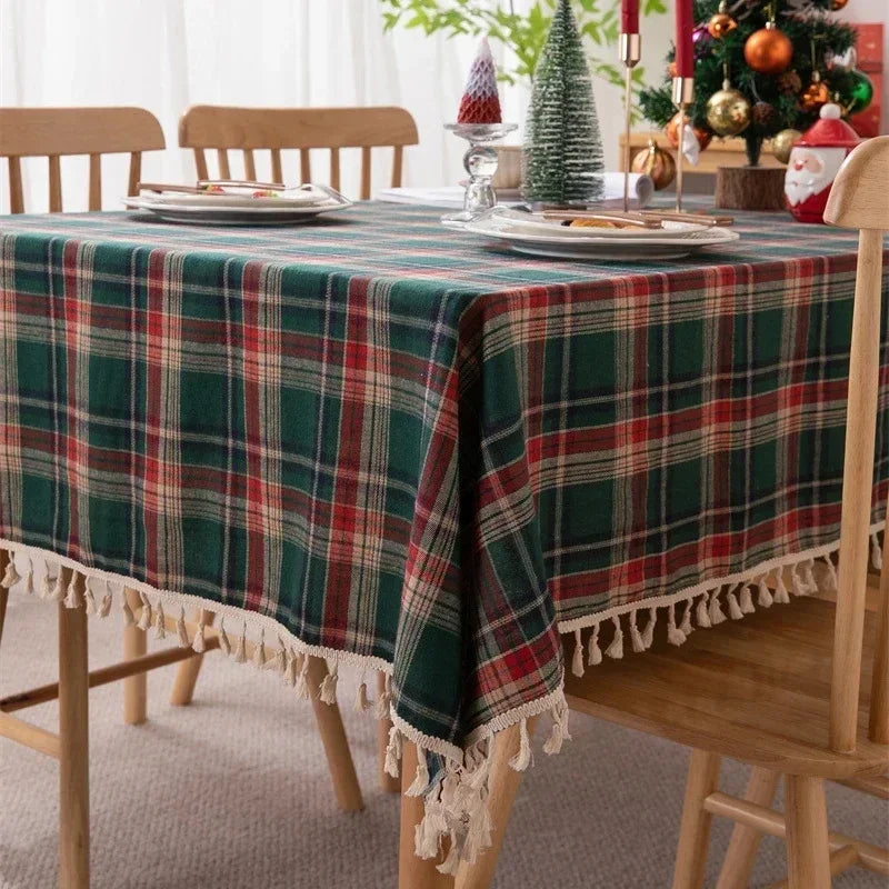Christmas Plaid Tablecloth for Festive Decor