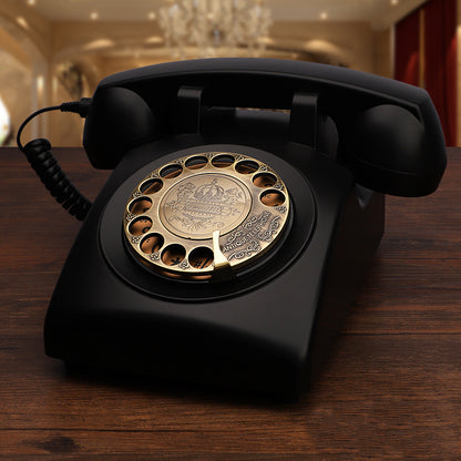 Nutshell Antique Corded Landline Phone - 1930s Rotary Dial with Elegant Design and Classic Features