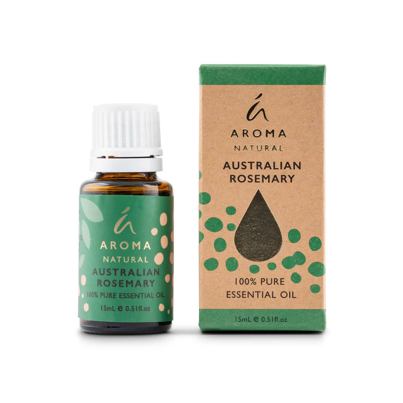 Nutshell Australian Rosemary Essential Oil 15mL bottle and packaging with natural design