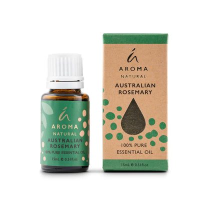 Nutshell Australian Rosemary Essential Oil 15mL bottle and packaging with natural design