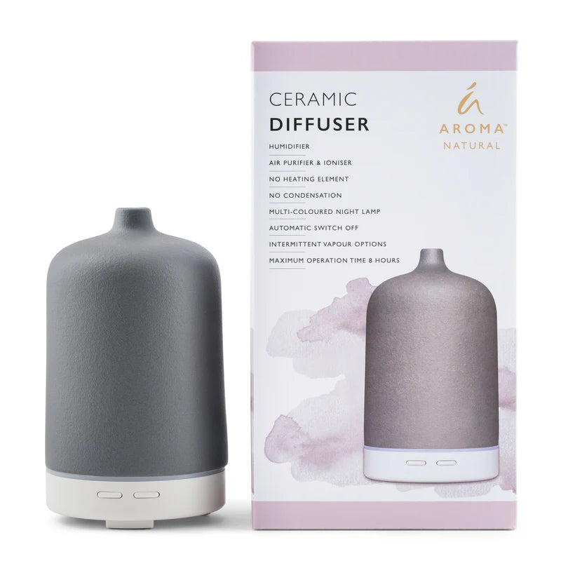 Aroma Natural Ceramic Diffuser - Grey by Nutshell with humidifier and air purifier features